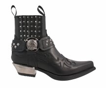 New Rock Western Boots Negro-Acero