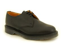 Solovair NPS Shoes Made in England 3 Loch Black Greasy Shoe