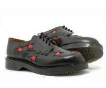 Solovair NPS Shoes Made in England 4 Eye Star Shoe Black/Red